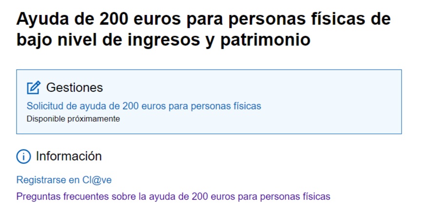 El Gobierno aprueba una ayuda de 200 euros para personas que residan en hogares con rentas inferiores a 14.000 euros